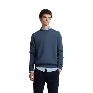 130084 Sudaderas Silbon Hombre Clasica Logo Azul Marino
